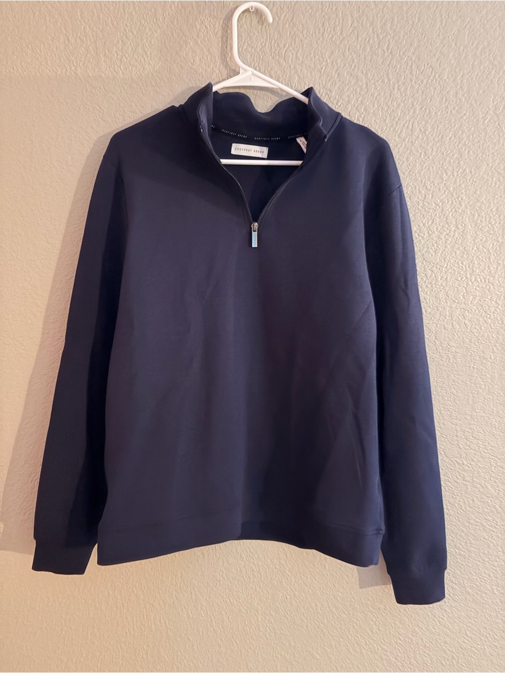 Geoffrey Beene Navy Quarter-Zip Sweater